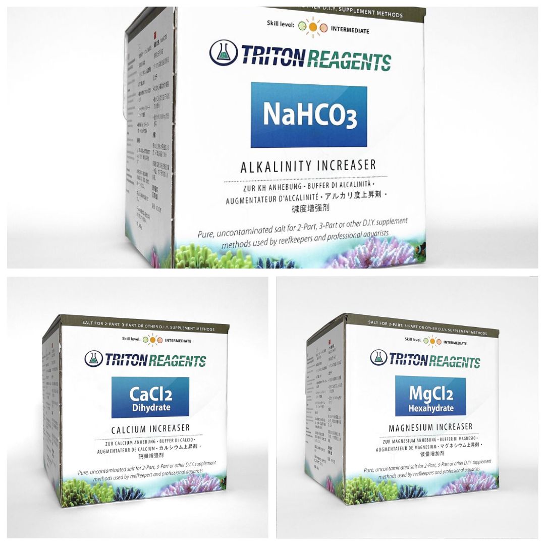 TRITON DIY-Salze — CaCl2 Calcium-Erhöher, MgCl2 Magnesium-Erhöher, NaHCO3 Alkalinität-Erhöher