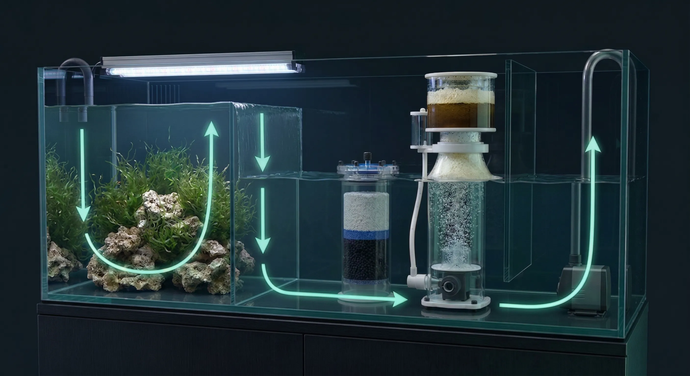 TRITON-Methode Sumpf-Design — Drei-Kammer-System mit Algenbett, Skimmer und Rückförderpumpe